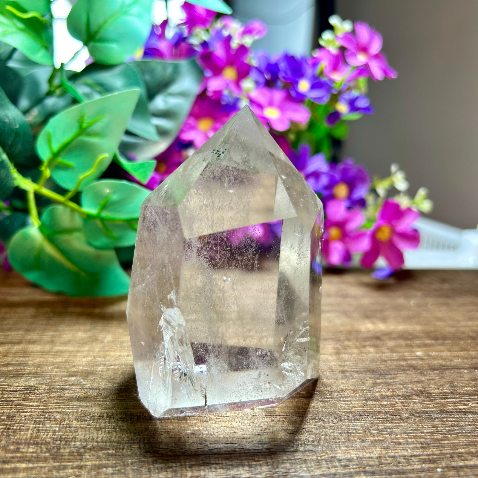 High Quality clear quartz crystal tower crystal energy column healing 325g