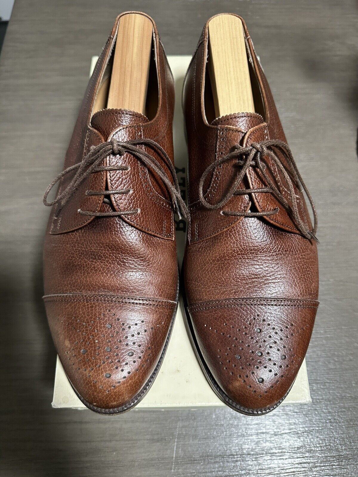 Bally Barlington Size 9 D Brown Made In Italy Dress Shoes