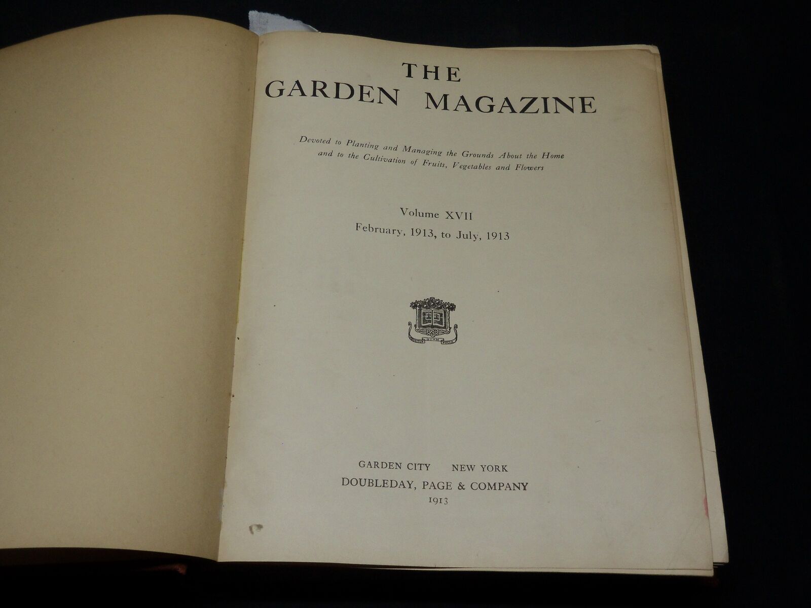 1913-1914 THE GARDEN MAGAZINE BOUND VOLUME - NICE ADS - KD 5937