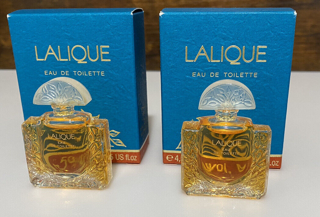 2X LALIQUE By Lalique ~ Classic EDT Vintage Formula Women\'s Perfume 4.5ml Blue