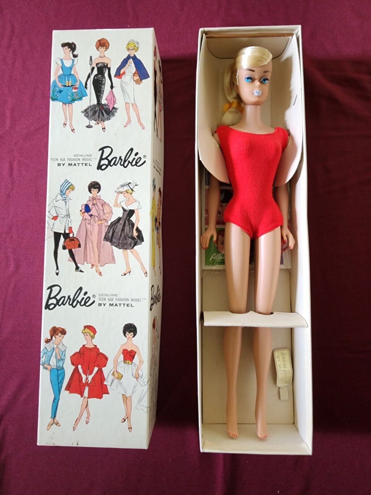 Vintage 1962 Teen Age Fashion Model Barbie Doll With Box