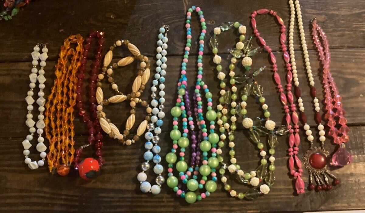 Lot of 10 Vintage Antique Necklaces