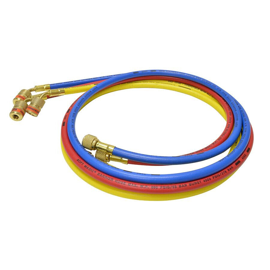 Uniweld Manifold Hoses 72in Red and Blue with EZ Turn Yellow with Ball Valve CFC