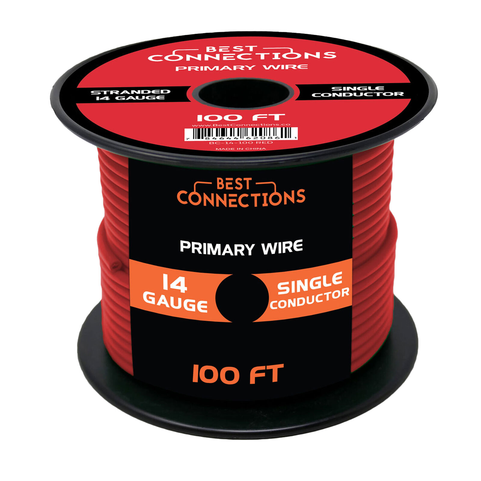 14 Gauge Car Audio Primary Wire (100ft–Red)– Remote, Power/Ground Electrical