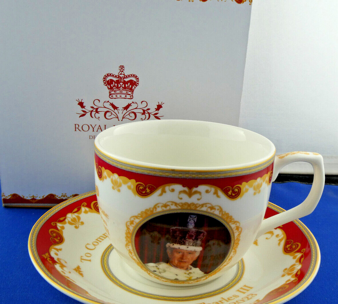 King Charles III Coronation  Cup &Saucer Fine China Royal Heritage  NEW