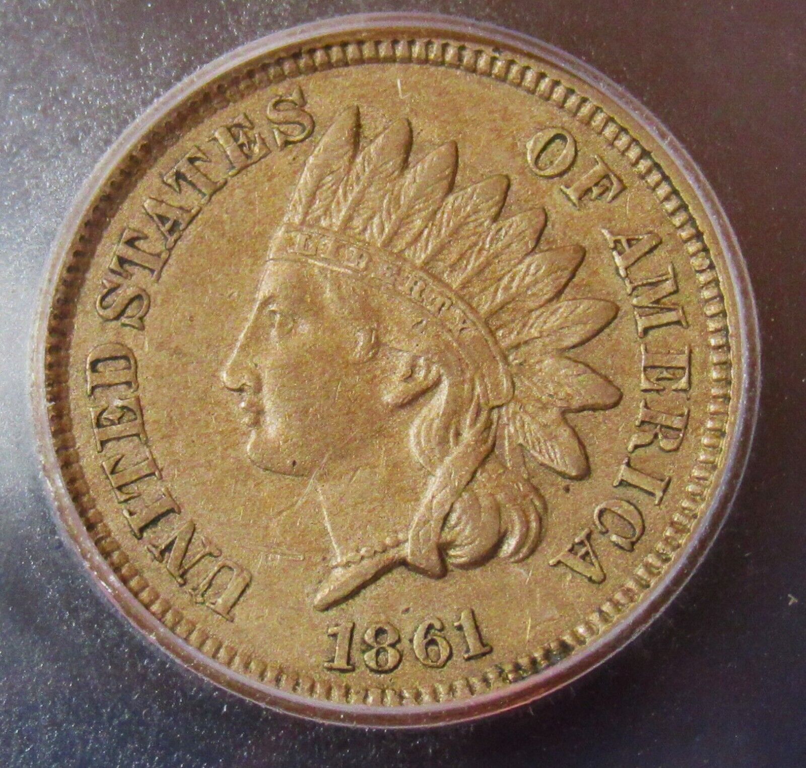 1861 Indian Head Cent. ICG EF 45. Better Date PQ