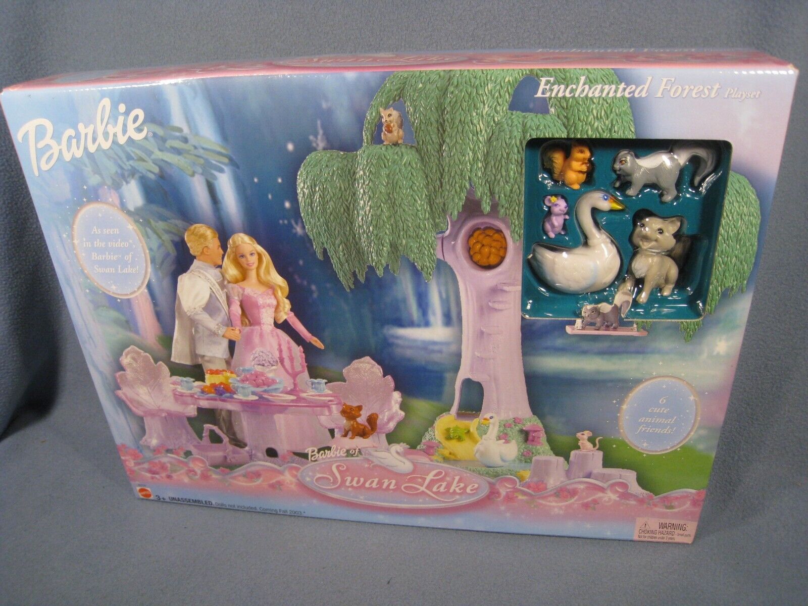 Barbie Swan Lake Enchanted Forest Playset 2003 Mattel Set Animals B0239 NEW