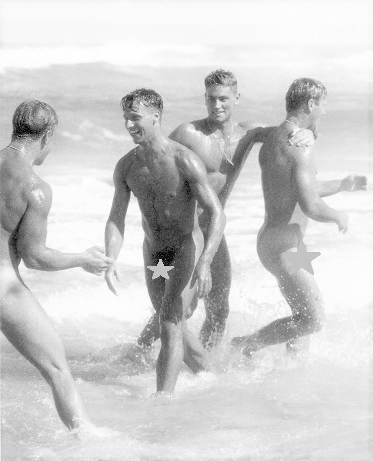 [P594] Male Models At Beach Vintage Reprint Fine Art Hunky Physique