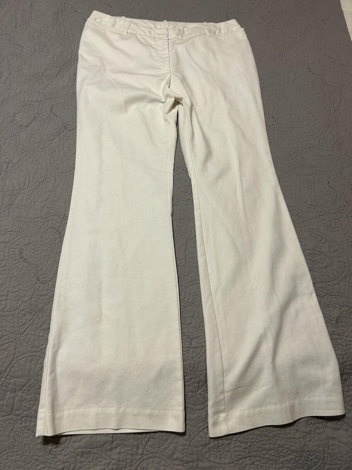 Worthington Women\'s Curvy Fit Size 14 Slacks Trousers Wide Leg White 32” Inseam