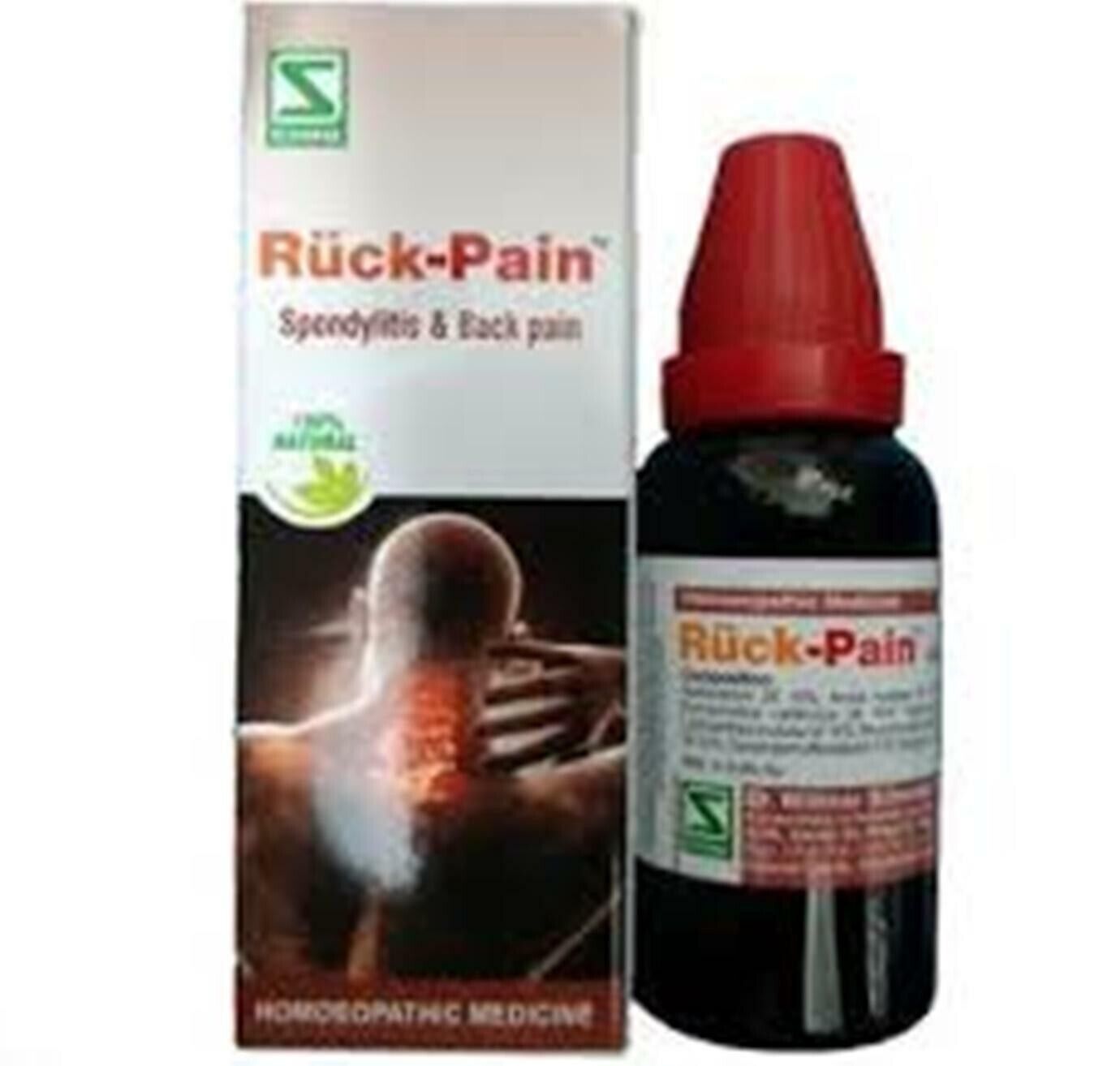 2 Packs Willmar Schwabe Ruck Pain Drops 30ml for Spondylitis & Back Pains