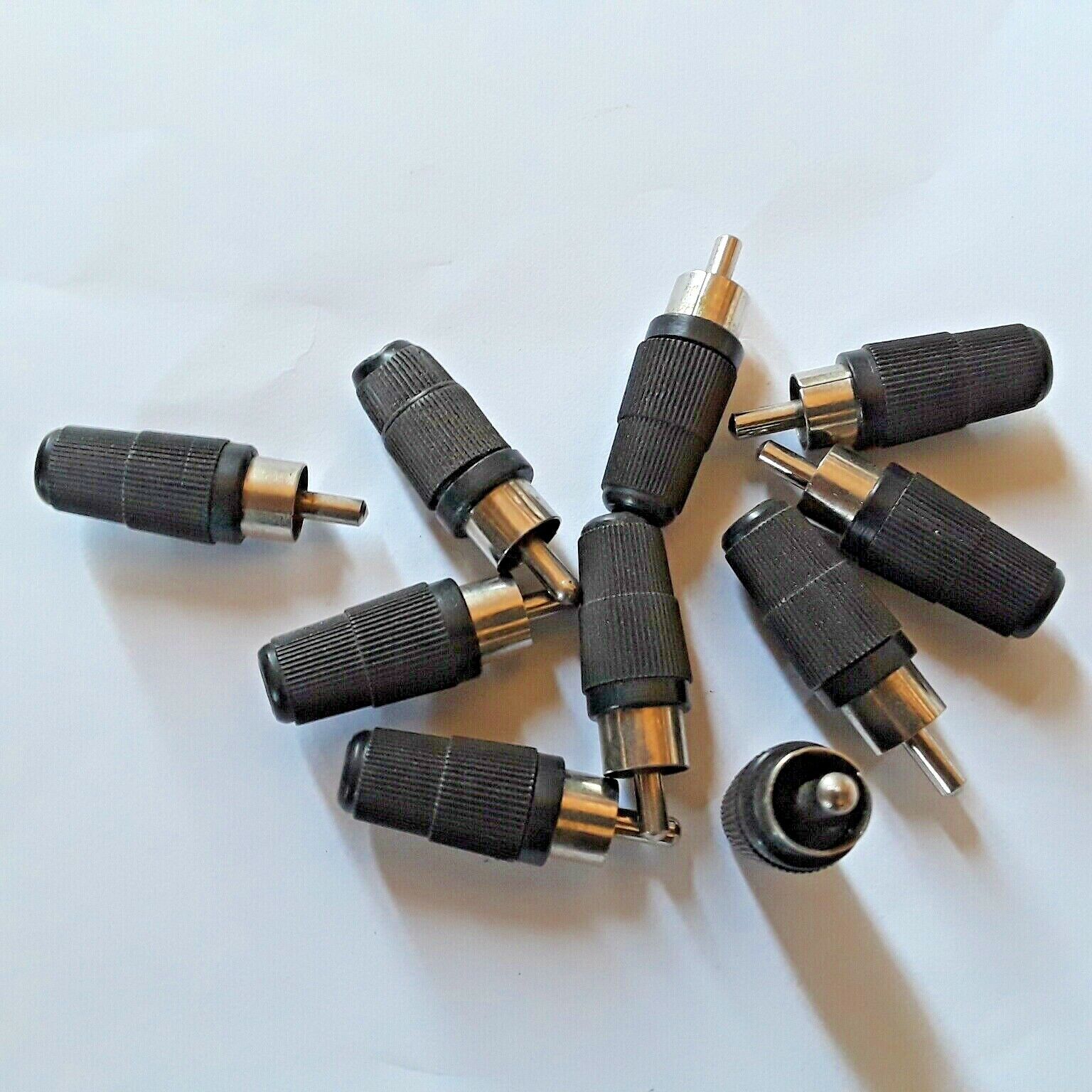 8pcs RCA Plug Audio Cable Male Conn.  FROM CA USA