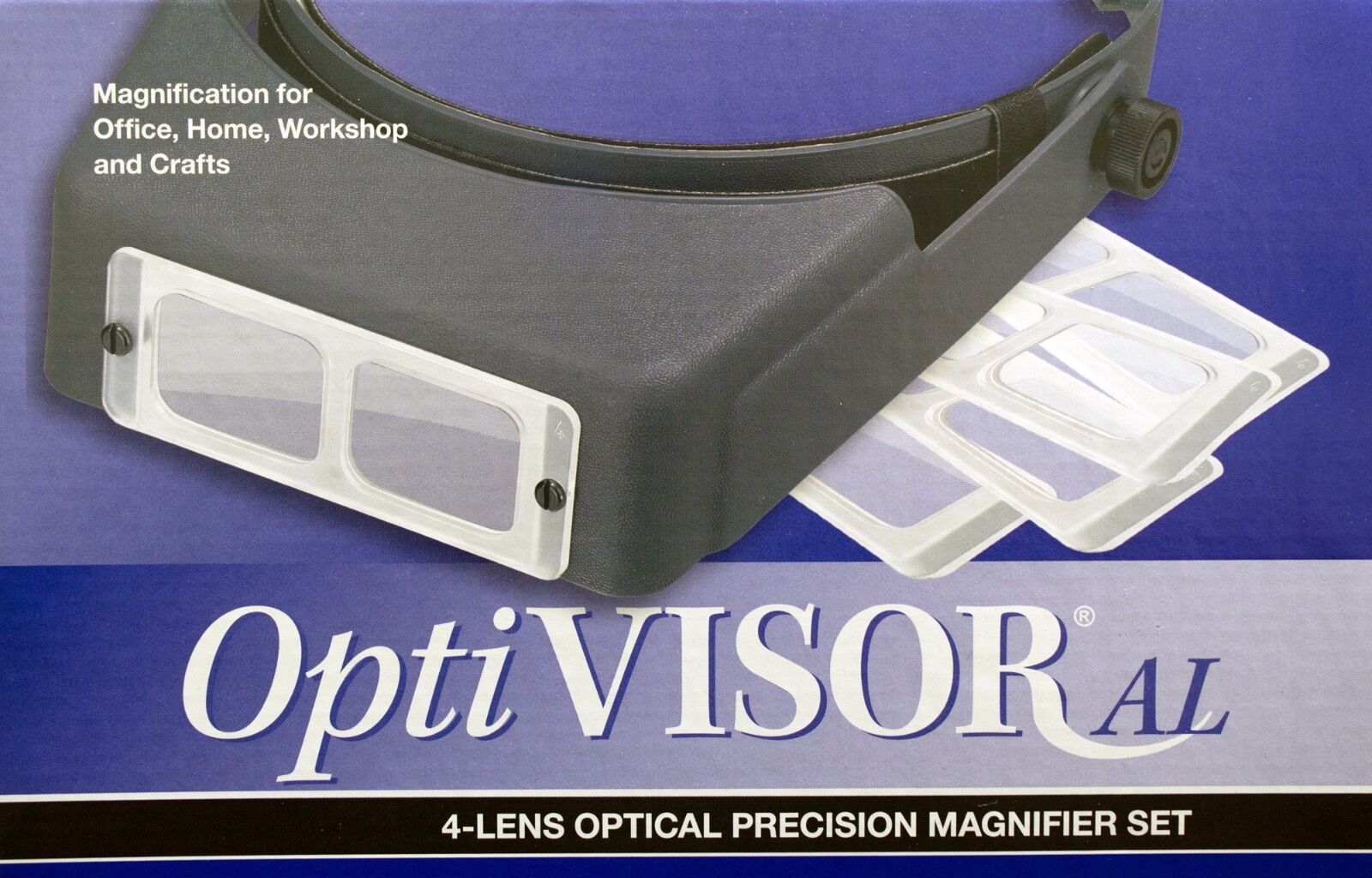 Donegan AL-S1 OptiVisor® AL Binocular 4 Lens Magnifier Set, Adjustable Headband