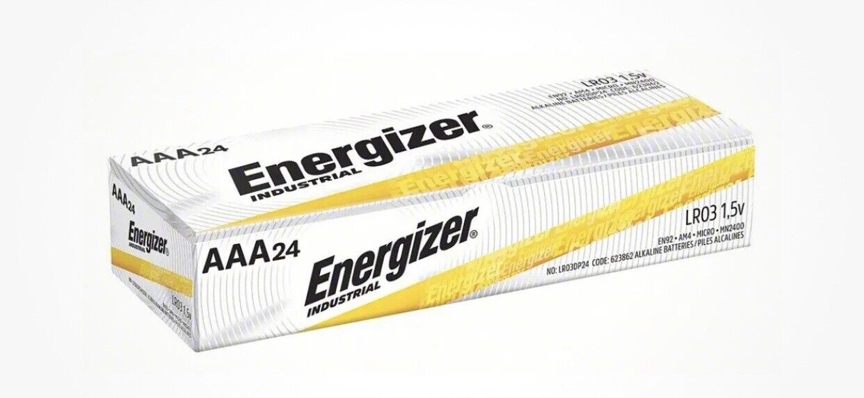 24 Energizer AAA Industrial Alkaline Batteries Exp 2033
