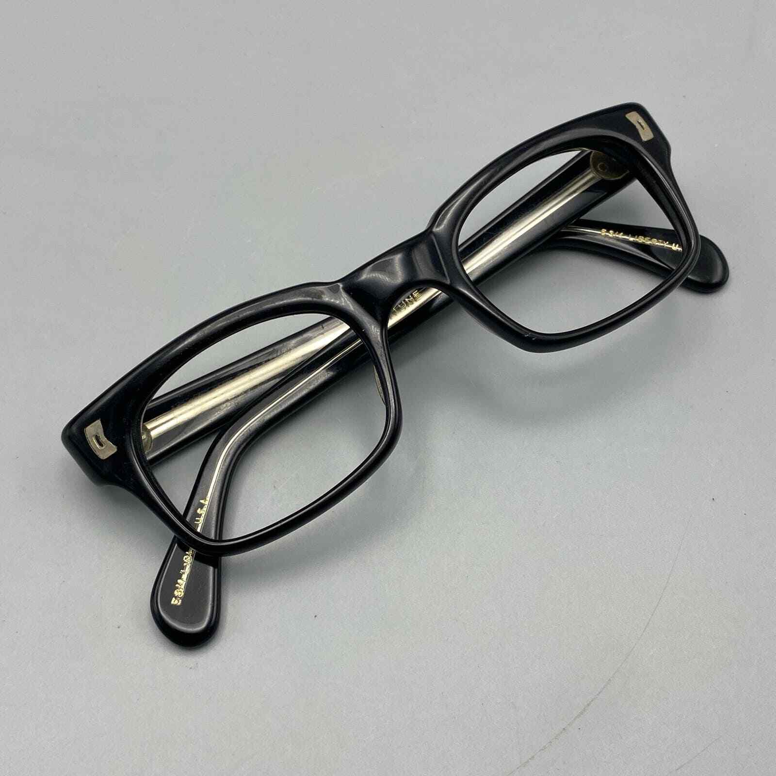 Vintage Liberty Optical Fortune Black Eyeglasses Frames Only No Lenses 53/4 USA