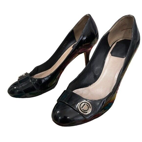 Vintage Christian Dior Black Patent Leather Heels