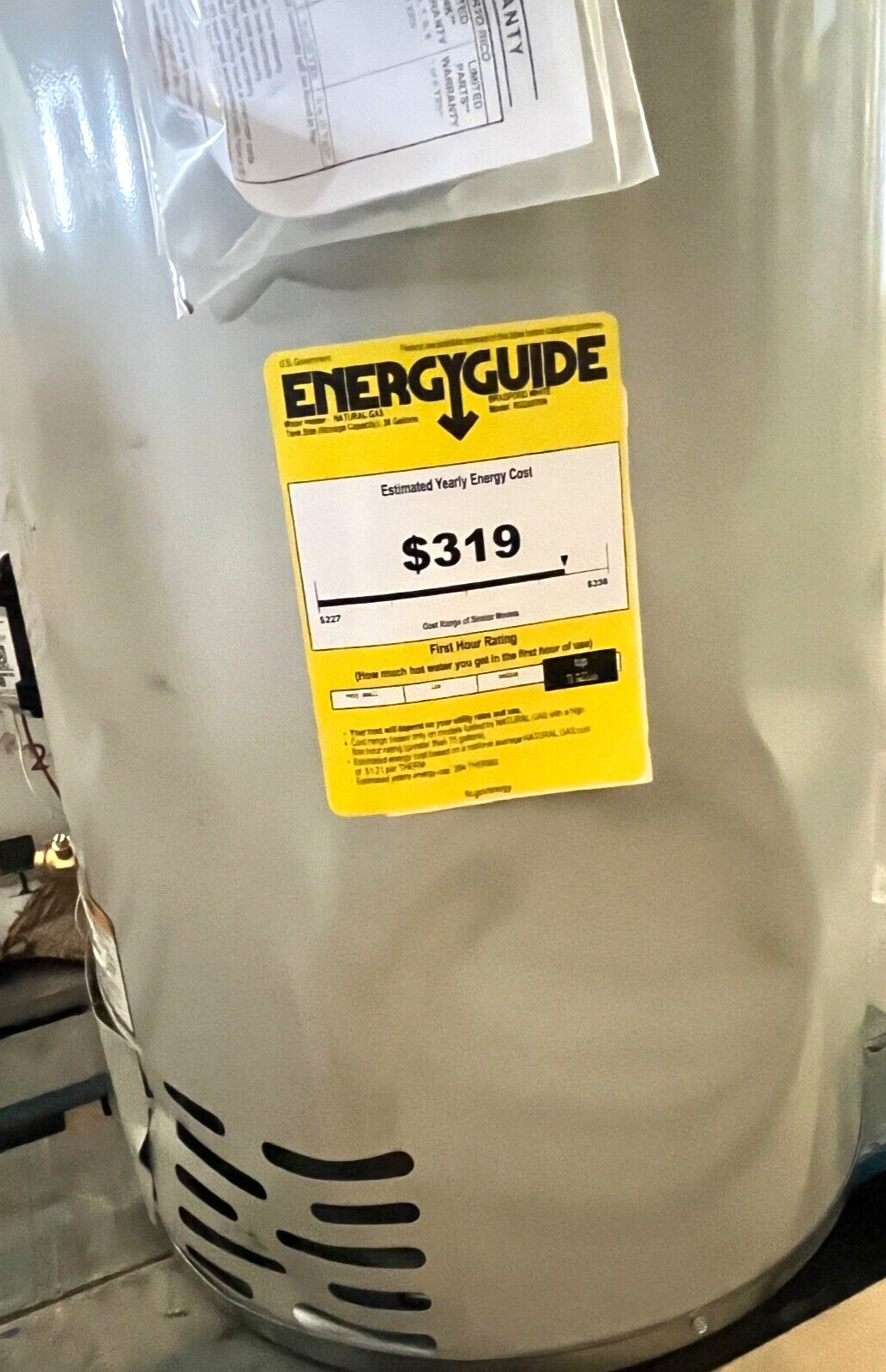 Bradford White RG240T6N 40 Gallon Tall Atmospheric Vent Water Heater Natural Gas