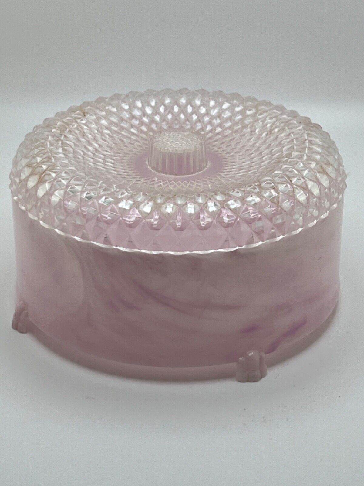Vintage Persian Lilac Deluxe Dusting Powder Pink Container, Holder, Jar & Lid