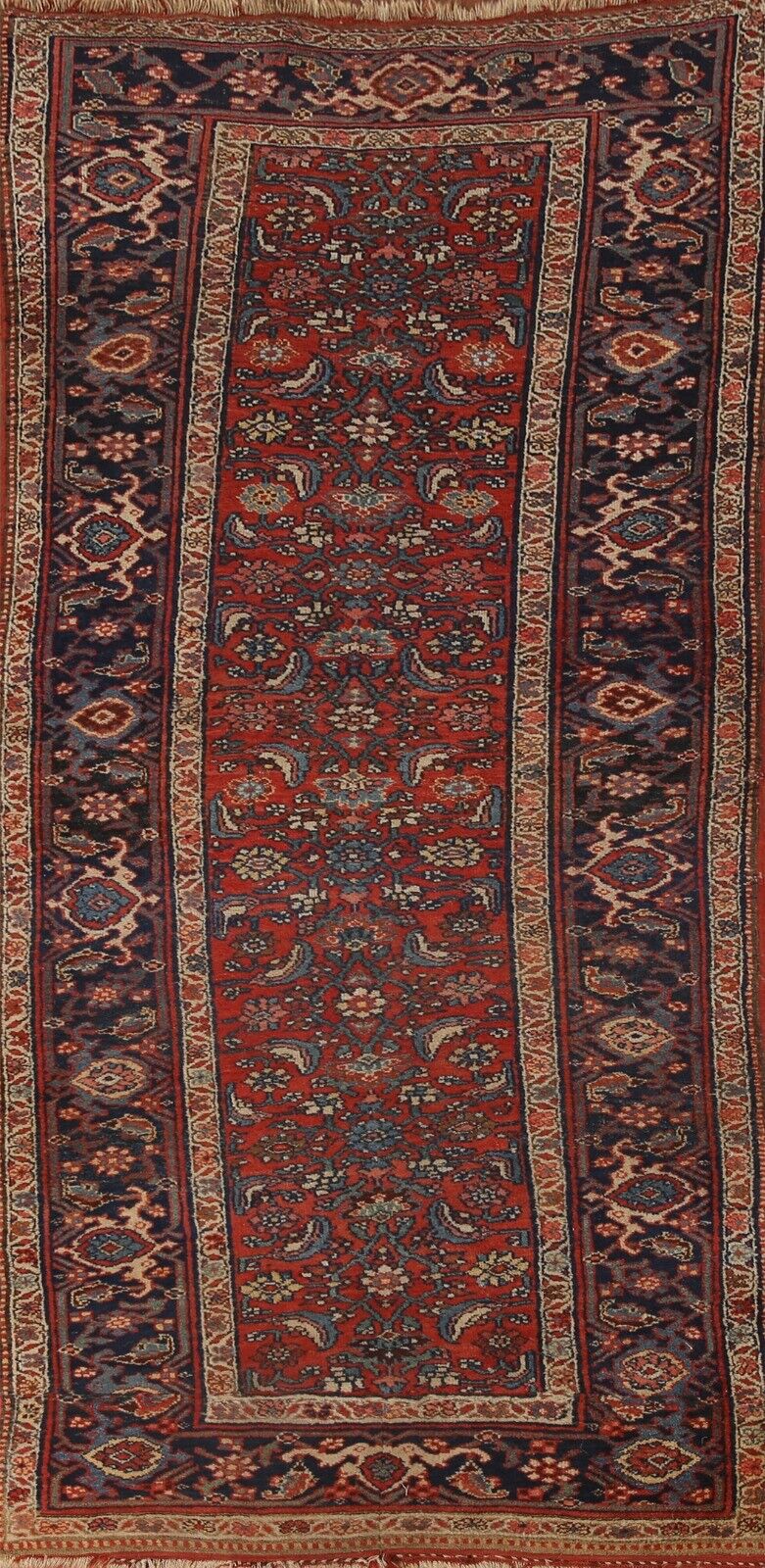 Antique Floral Bidjar Traditional Hallway Rug 4'x9' Wool Hand-knotted Runner Rug