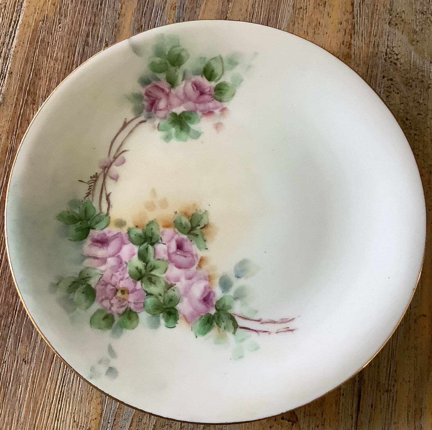 Vintage D&C France hand painted Floral Porcelain Plate 6.5” Artist signed