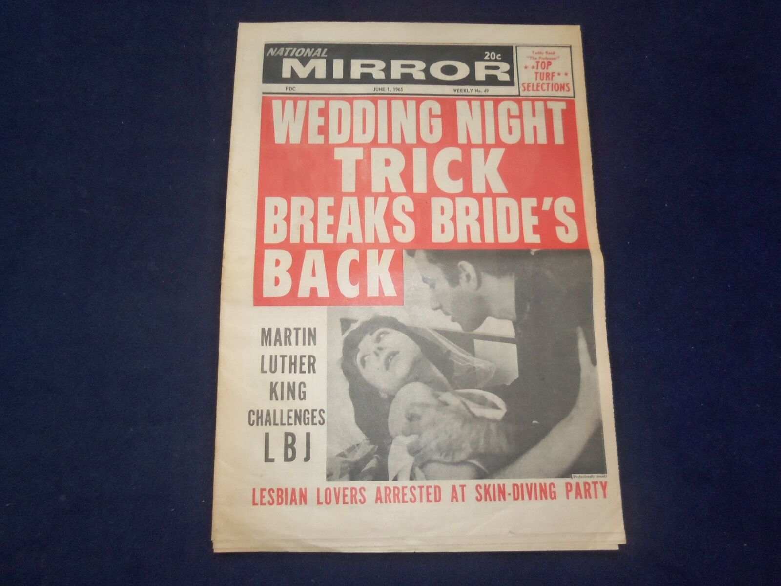 1965 JUNE 1 NATIONAL MIRROR NEWSPAPER - WEDDING NIGHT TRICK BREAKS BACK- NP 6921