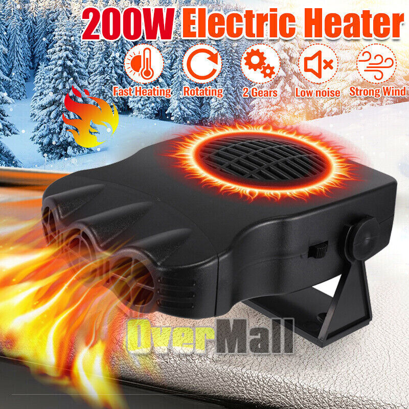 Portable Electric Car Heater 12V 200W Heating Fan Defogger Defroster Demister A+