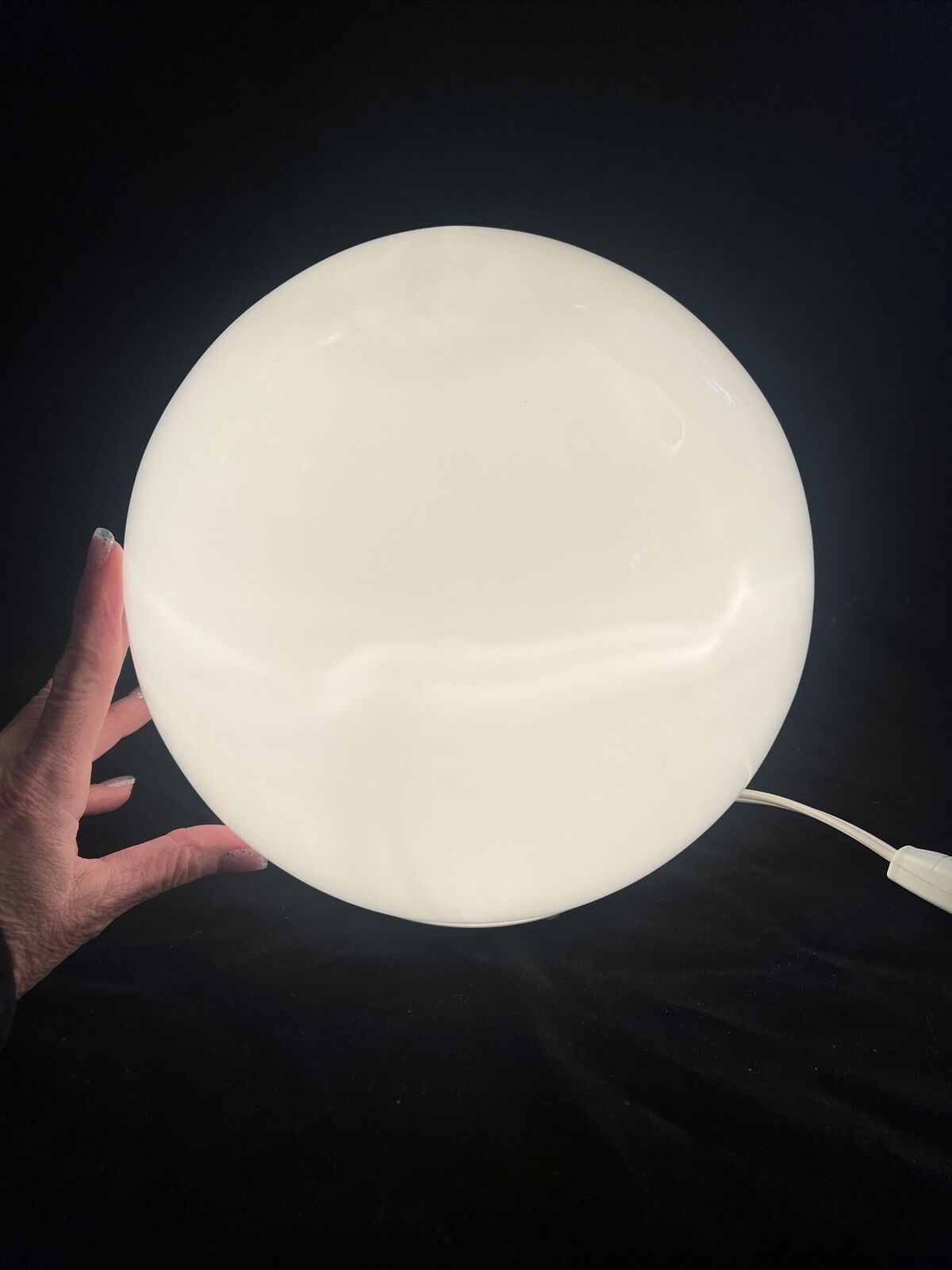Ikea Modern Fado Large White Glass Ball Globe Lamp Table Light Lighting 10\