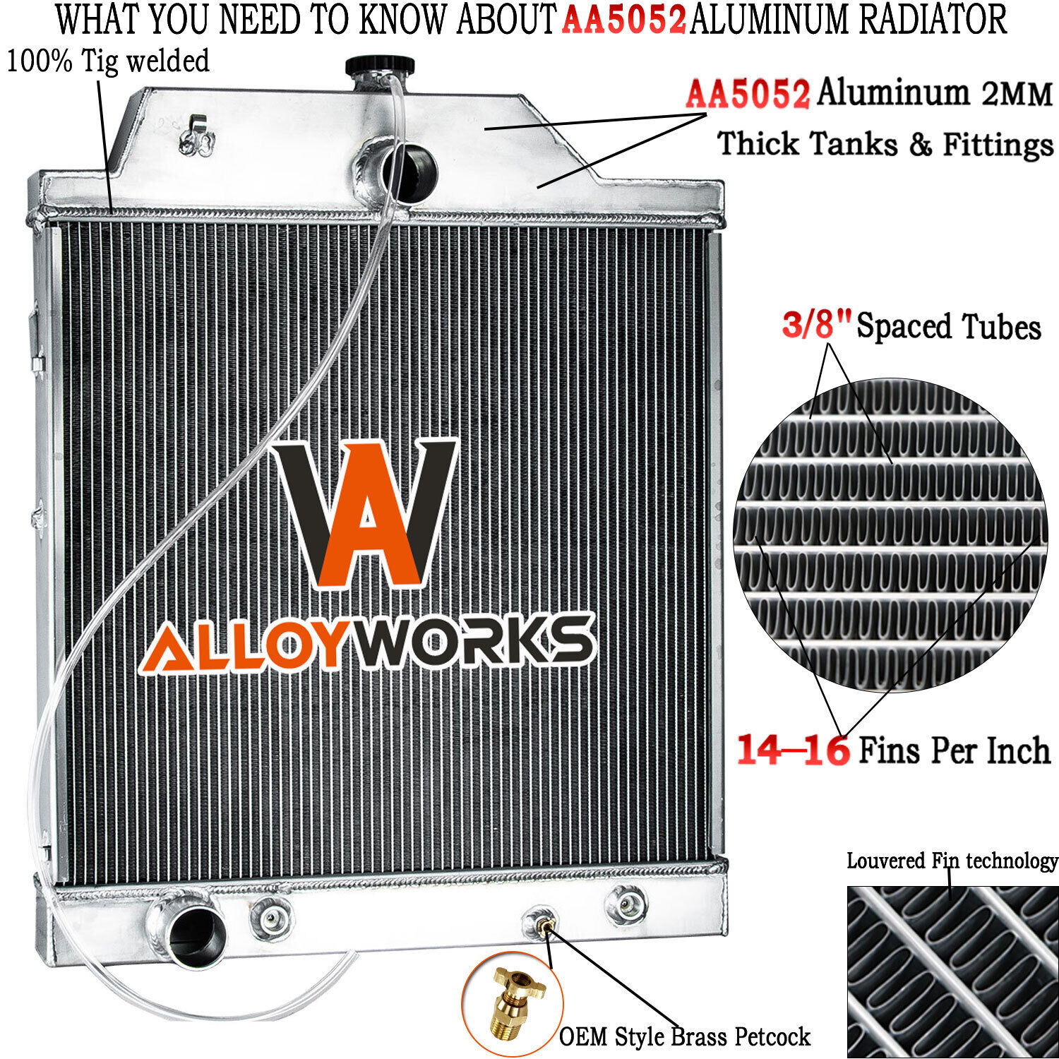 70267976 Aluminum 4 Row Radiator For Allis Chalmers Tractors 7030 7040 7050 7060