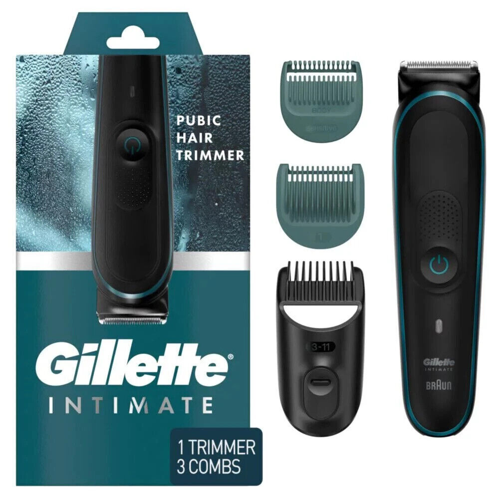 Gillette Intimate Men\'s Pubic Hair Trimmer, Waterproof Body Groomer, Black