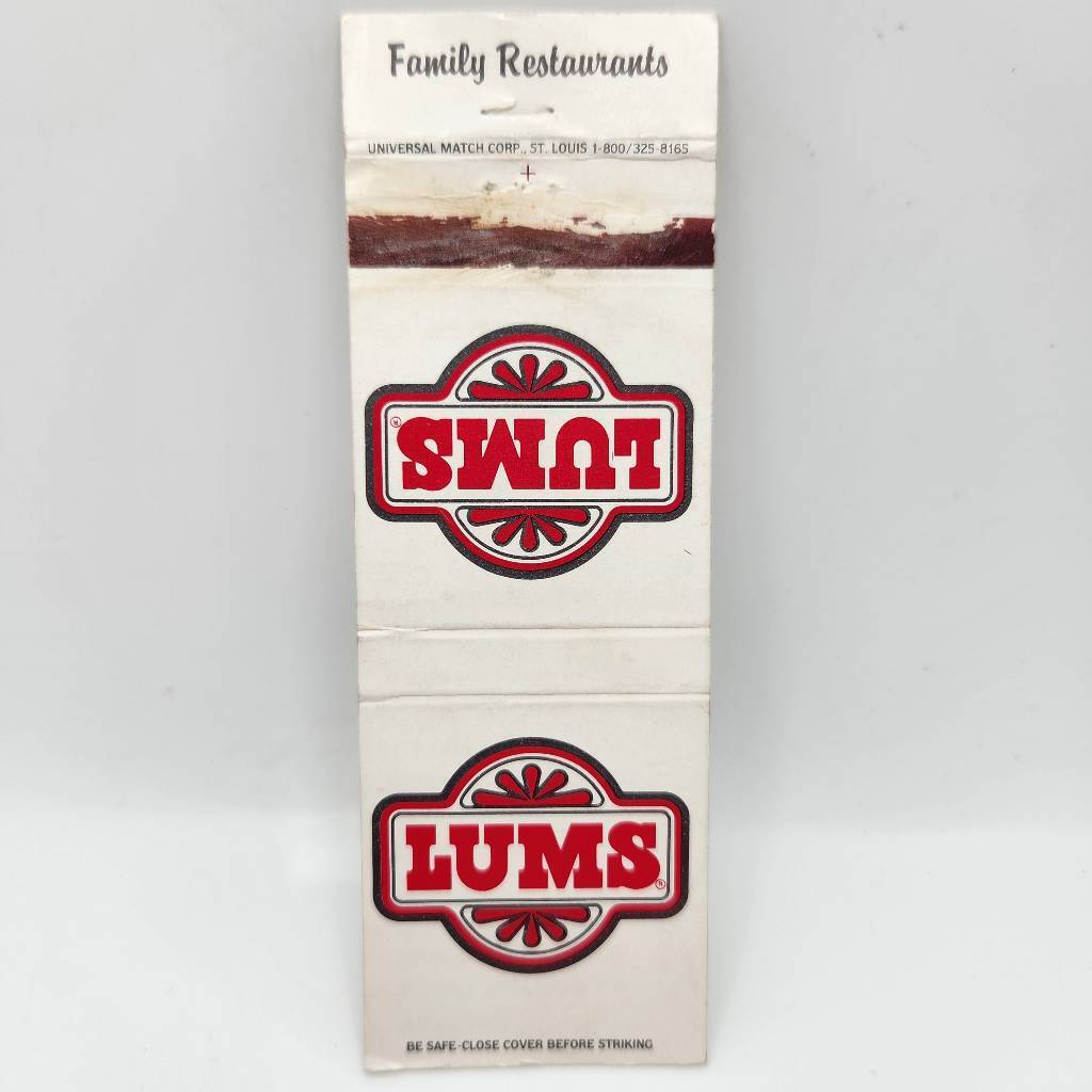 Vintage Matchcover Lums Restaurant Vermont & New York