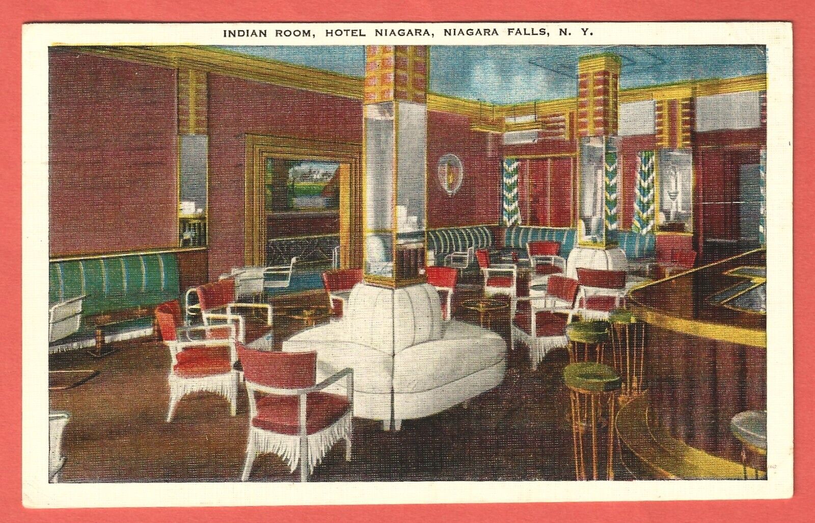 HOTEL NIAGARA, NIAGARA FALLS, N.Y. – INDIAN ROOM – Closed 2007 - 1940s Linen PC