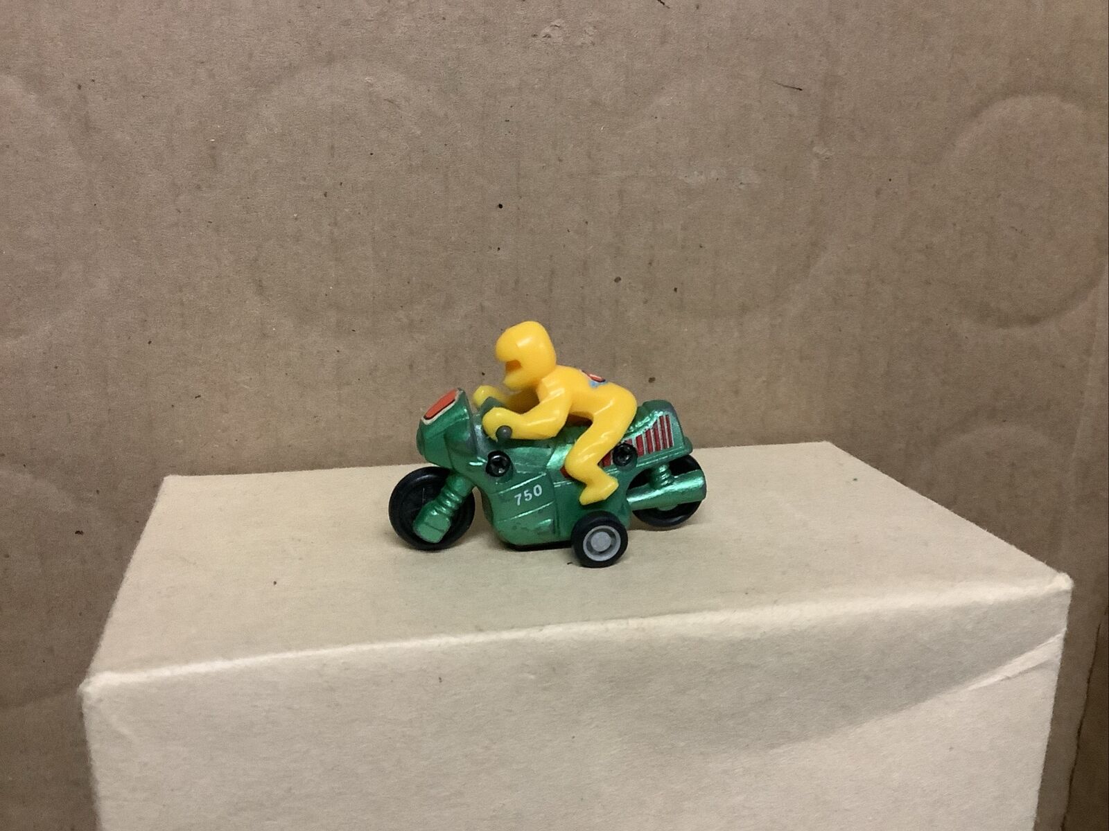 Vtg 1989 Soma Diecast Pullback Mini Motorcycle Race Bike Toy with Rider Works