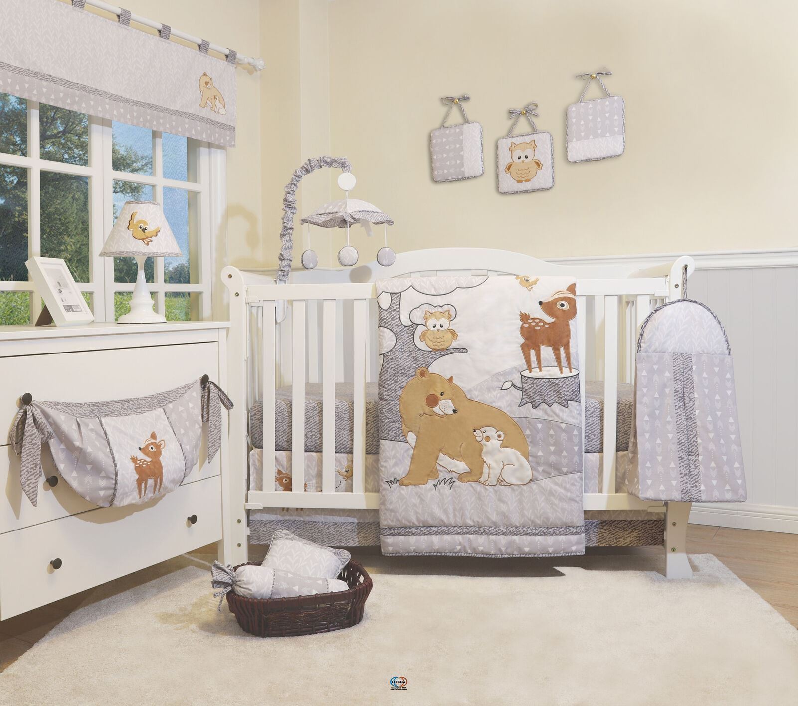 12PCS  Enchanted Forest Woodland Baby Nursery Crib Bedding Sets