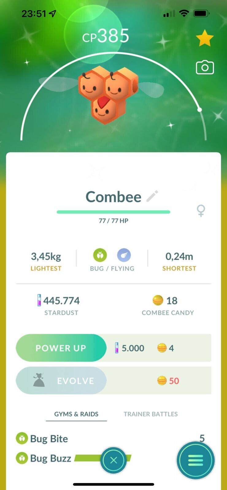 Pokémon Go  Shiny Combee Female | Mini P T C or Trade 20K Dust