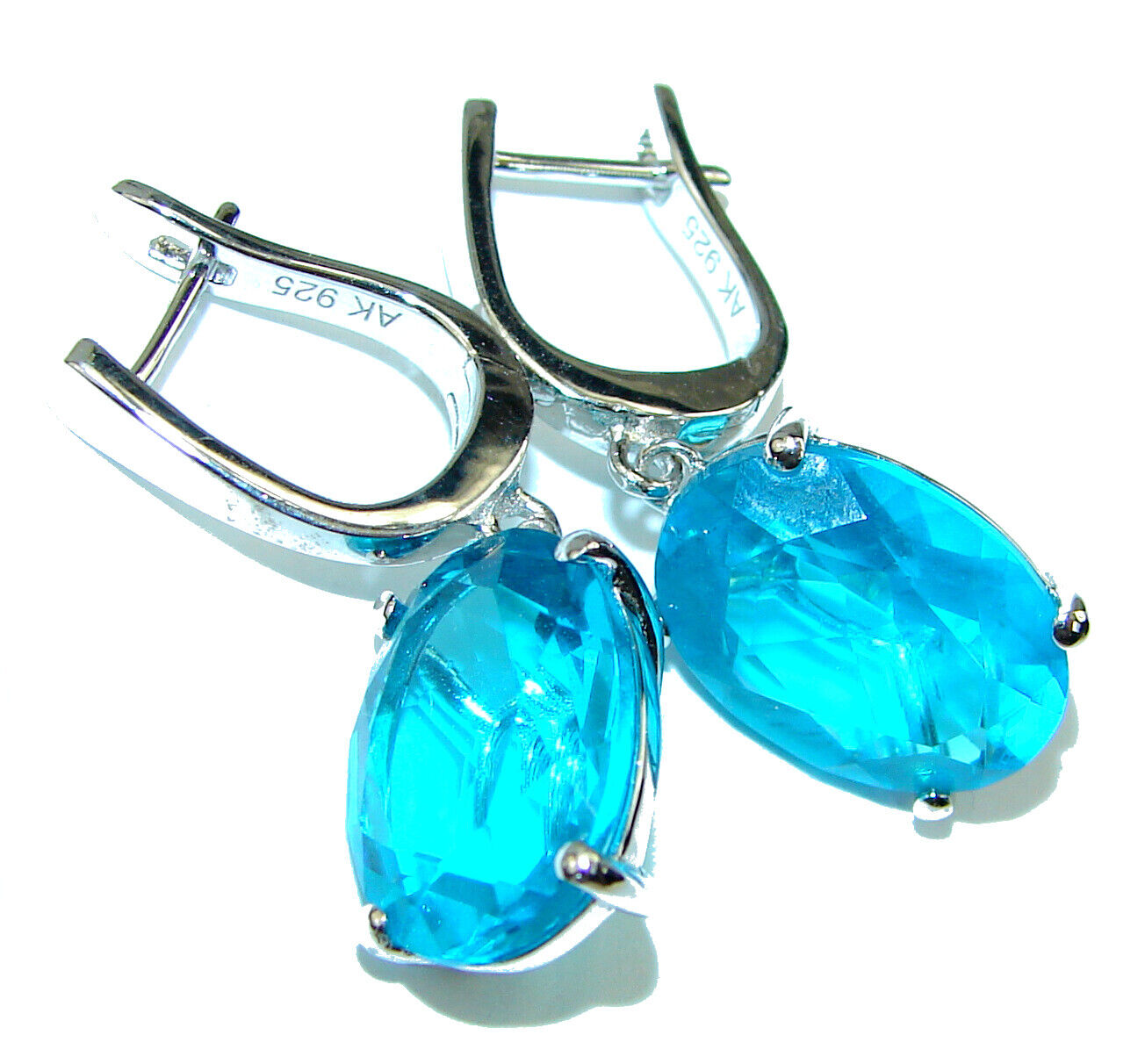 Blue  Perfection London Blue Topaz  .925 Sterling Silver earrings