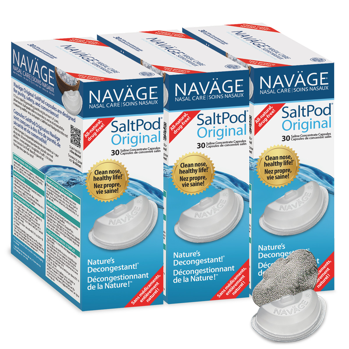 NAVAGE ORIGINAL SALTPOD® THREE-PACK: 3 Original SaltPod 30-Packs (90 SaltPods) 