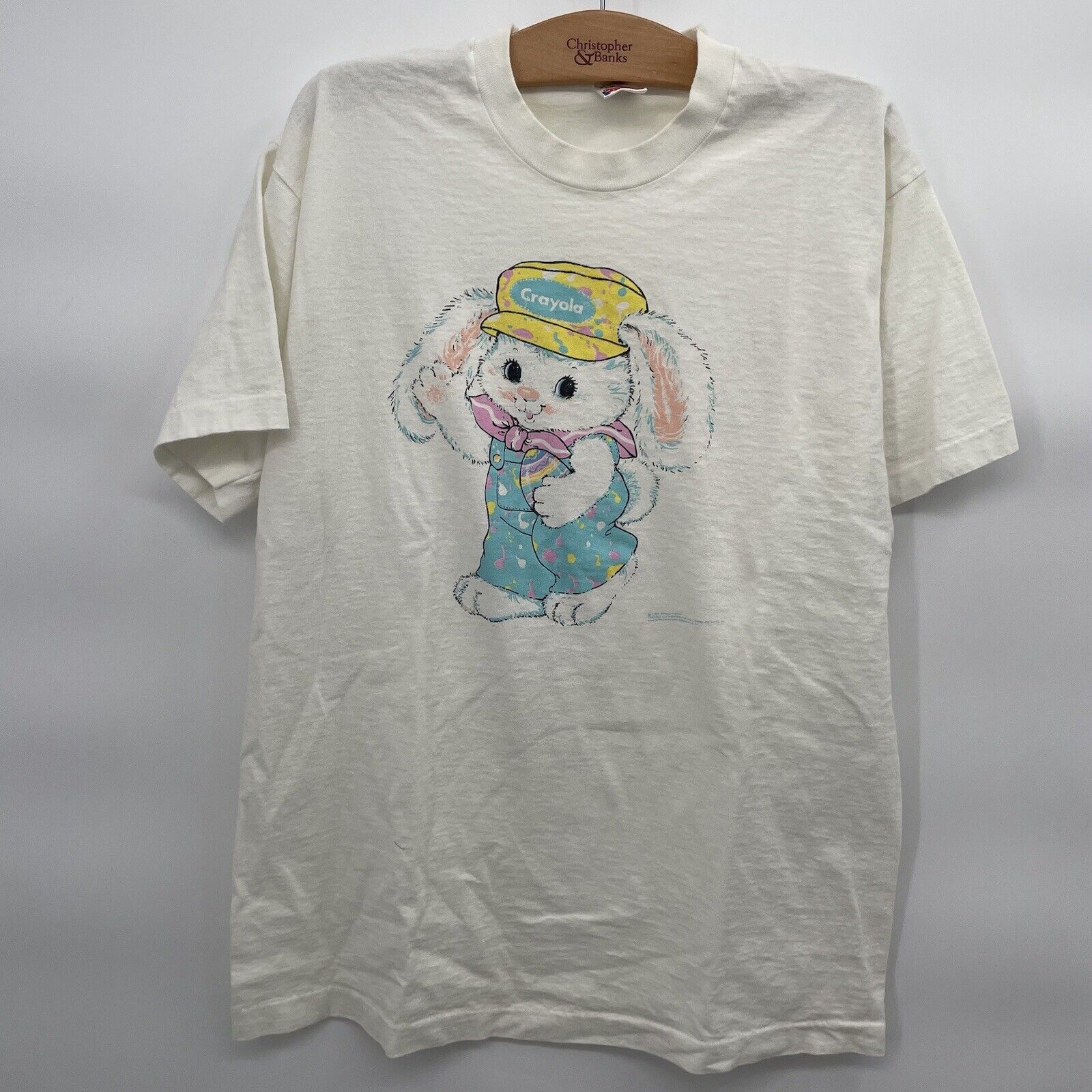 Vintage Crayola Bunny Shirt Mens Xl White 80s Single Stitch-8C