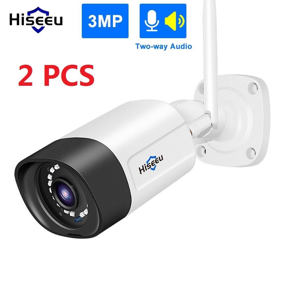 Hiseeu 8CH 3MP WIFI NVR 1296P Video Wireless Security Camera System Outdoor CCTV