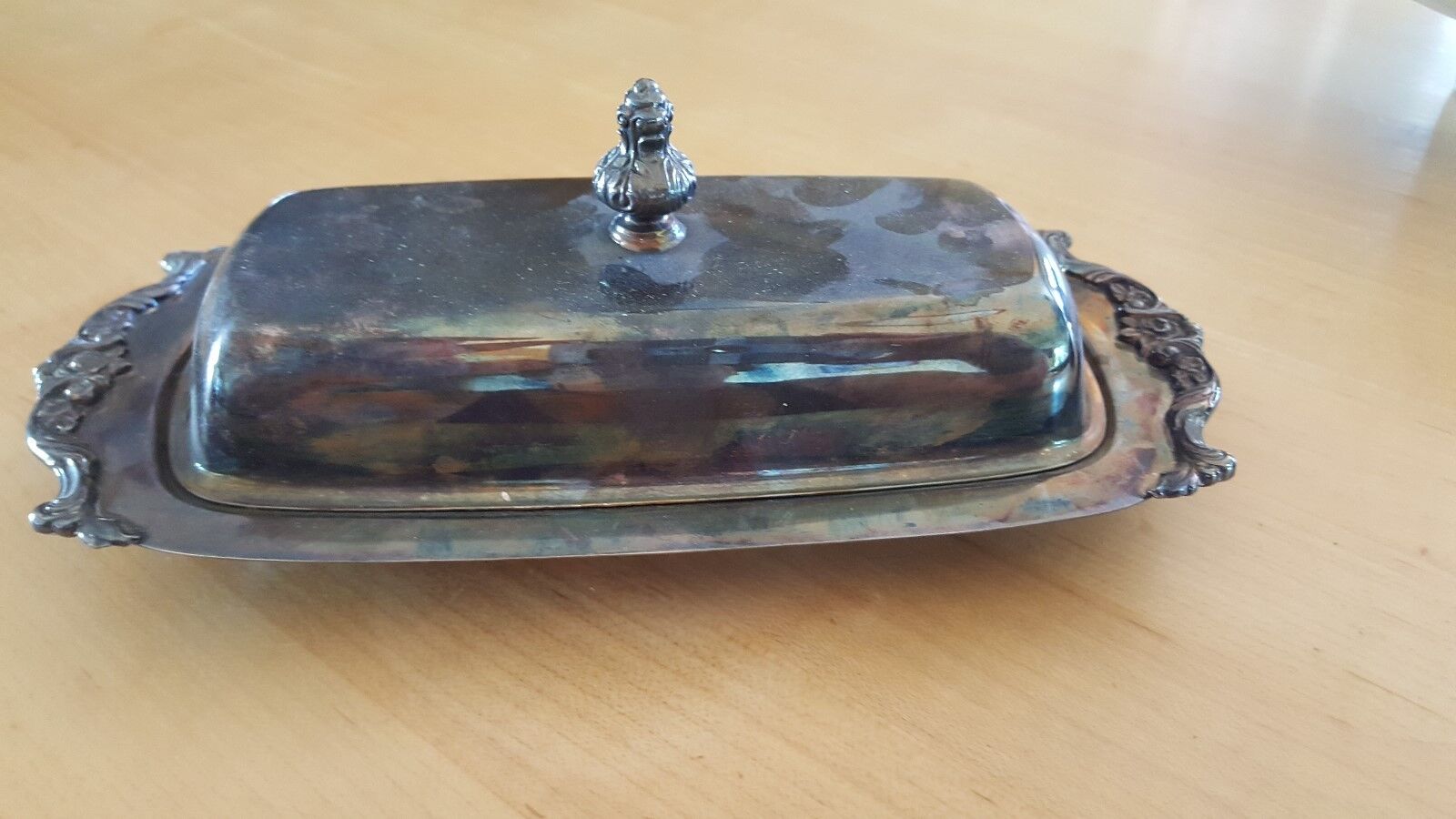 Vintage Silver Plated Butter Dish with Glass Insert 