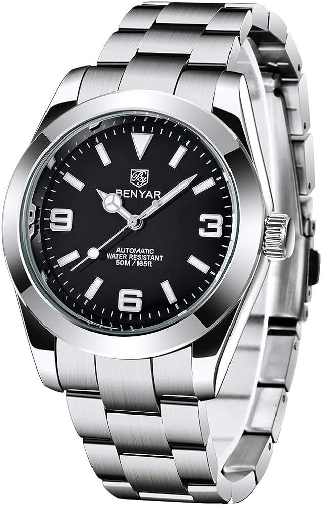 BENYAR Men\'s Automatic Mechanical Watch Stainless Steel Strap Waterproof Watch
