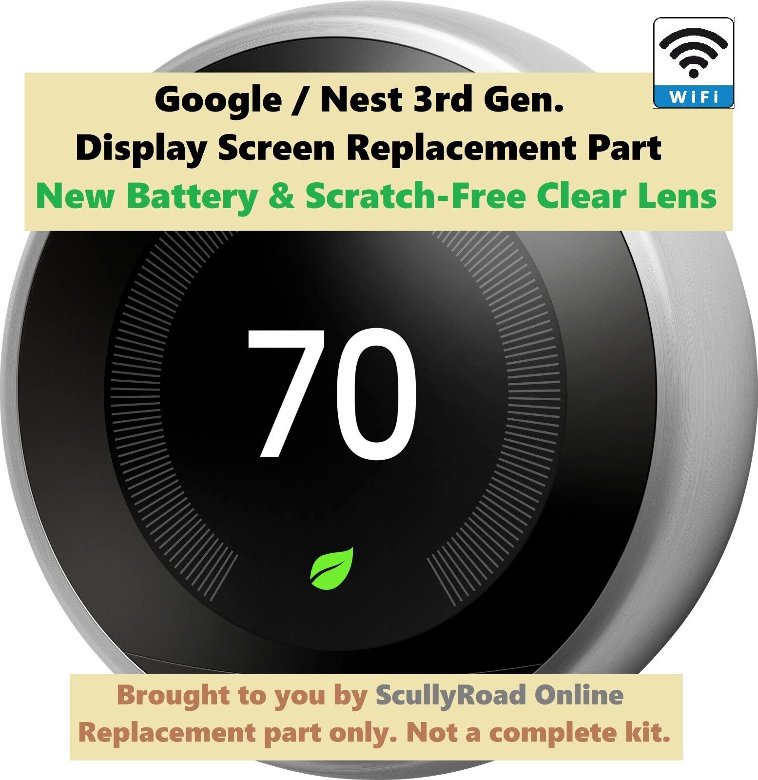 Google Nest 3rd Gen Learning Stainless Steel WIFI Smart Thermostat REPLACEMENT