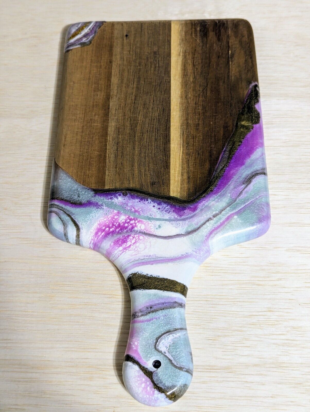 Mamota Creative Charcuterie Cheese Board Handmade Oak Epoxy Resin Colorful 