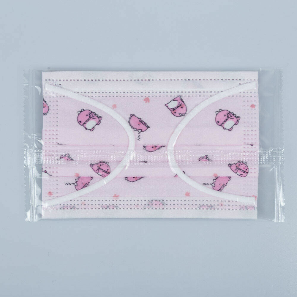 [Individually Wrapped] 10/50 Pcs Kids Disposable Face Mask 3-Ply Non-Medical