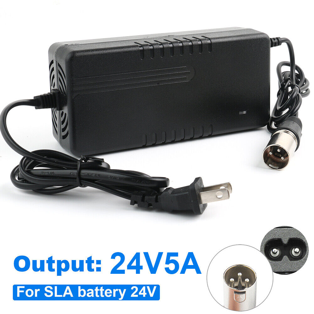 24V 2A-5A XLR Battery Charger for Mobility Pride Scooter Electric Wheelchair