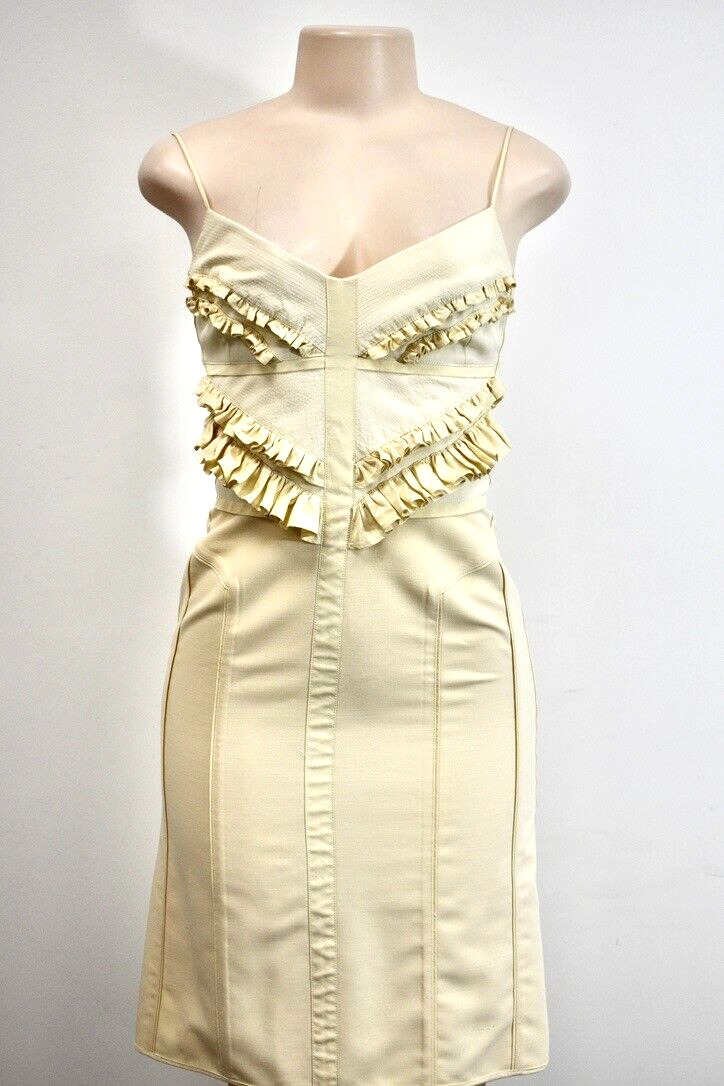 ALBERTA FERRETTI Ivory Cocktail dress Size 4 on Sale DL