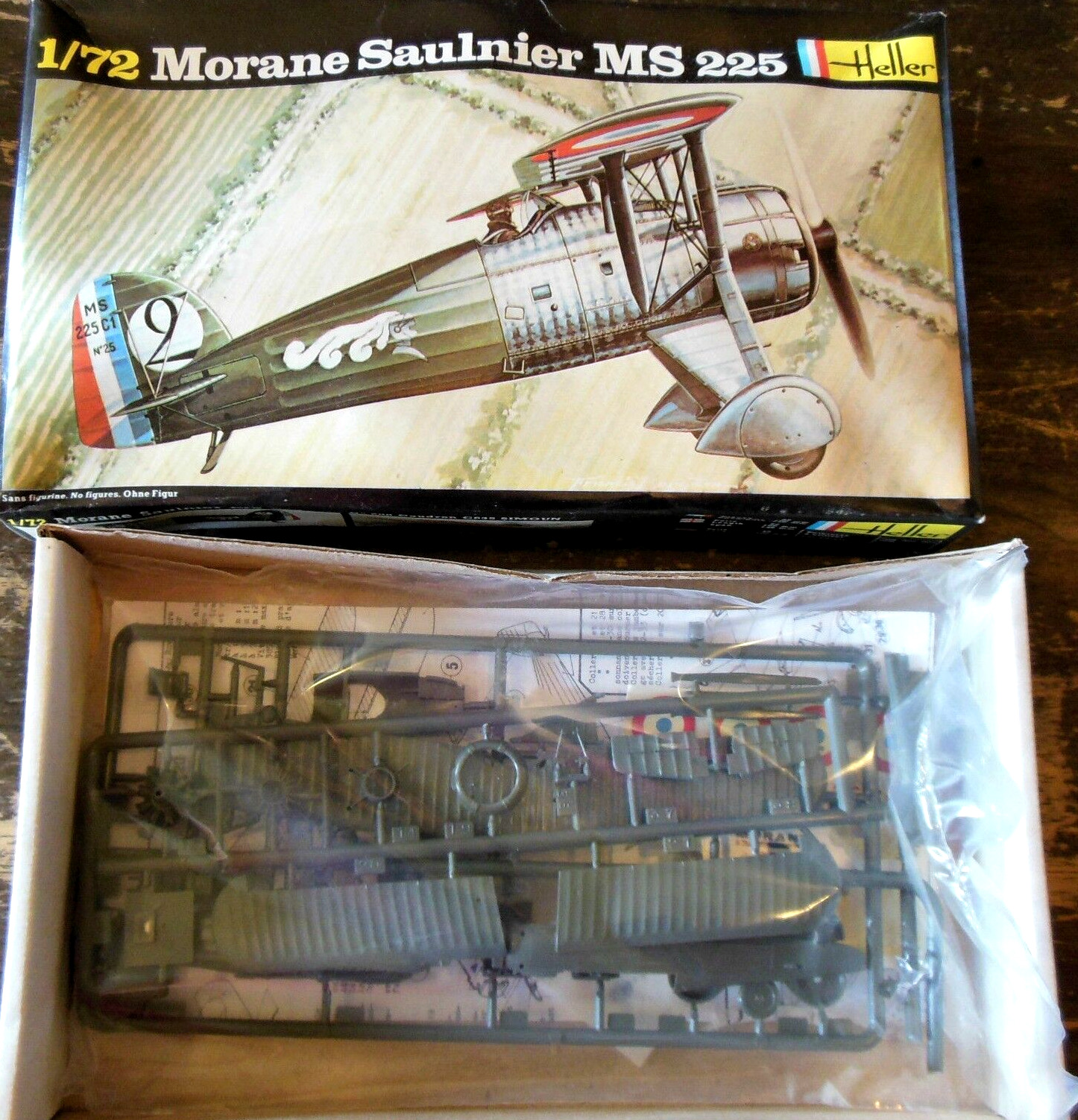 Heller no.216 1:72 MORANE SAULNIER MS 225 Fighter Plastic Model Kit
