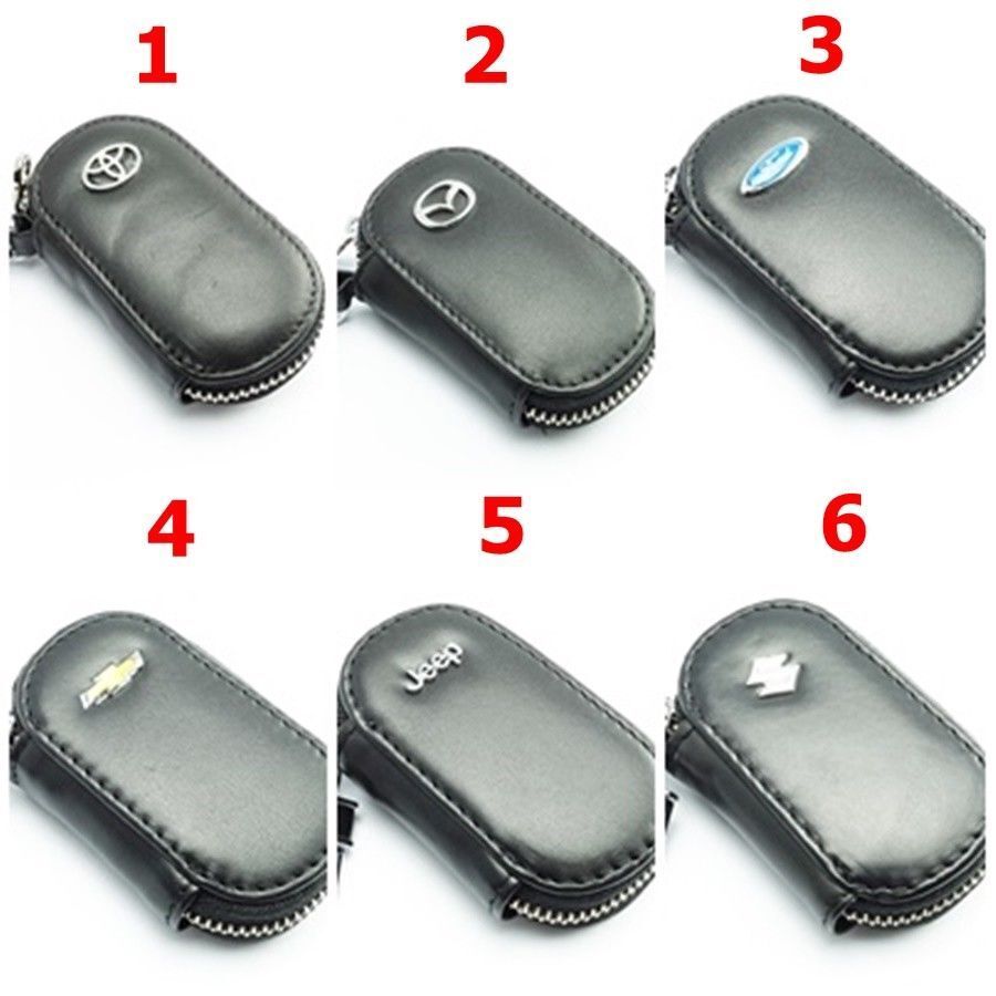 KEY CASE - KEY CHAIN LEATHER WITH VEHICLE LOGO NOTE NUMBER BRAND LOGO FOR ORDER