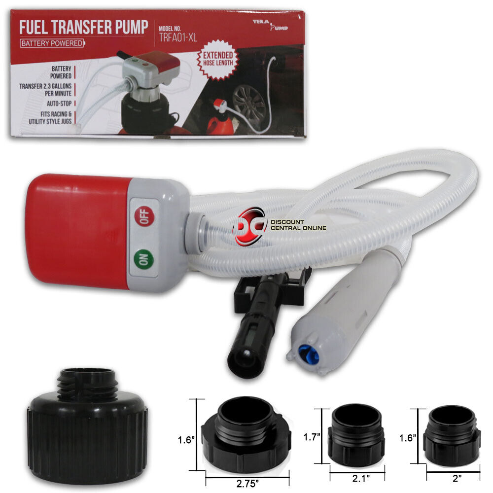 NEW Battery Powered Tera Pump TRFA01-XL Fuel Transfer Pump Extended Hose Length