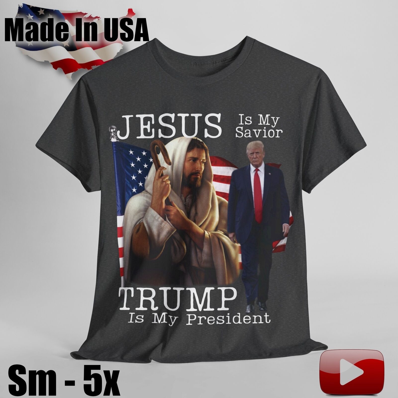 Jesus Is My Savior Trump Is My President T-Shirt Black Trump 2024 T-Shirt NEW V2