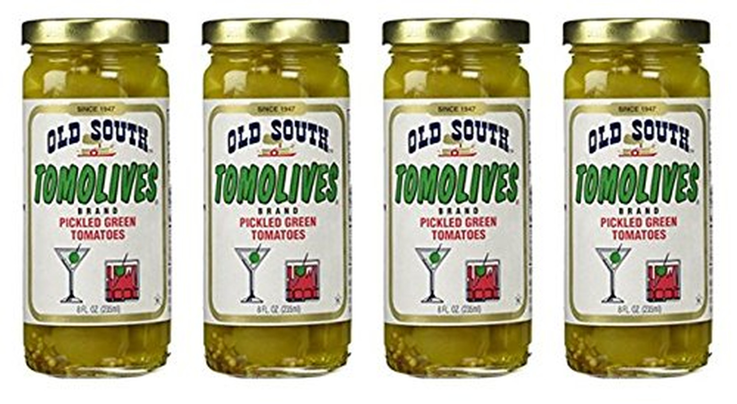 Old South Tomolives Pickled Green Tomatoes 8 Oz Jar 4 Pack