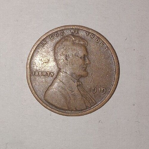 Rare 1919 Wheat Cent U.S. Penny 